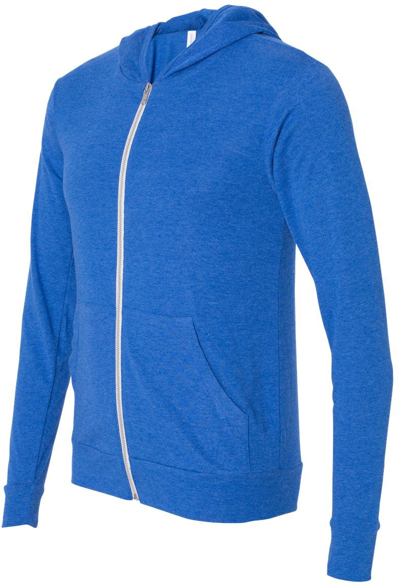 Bella+Canvas Unisex Triblend Lightweight Full-Zip Hoodie - A Must-Have Tee!