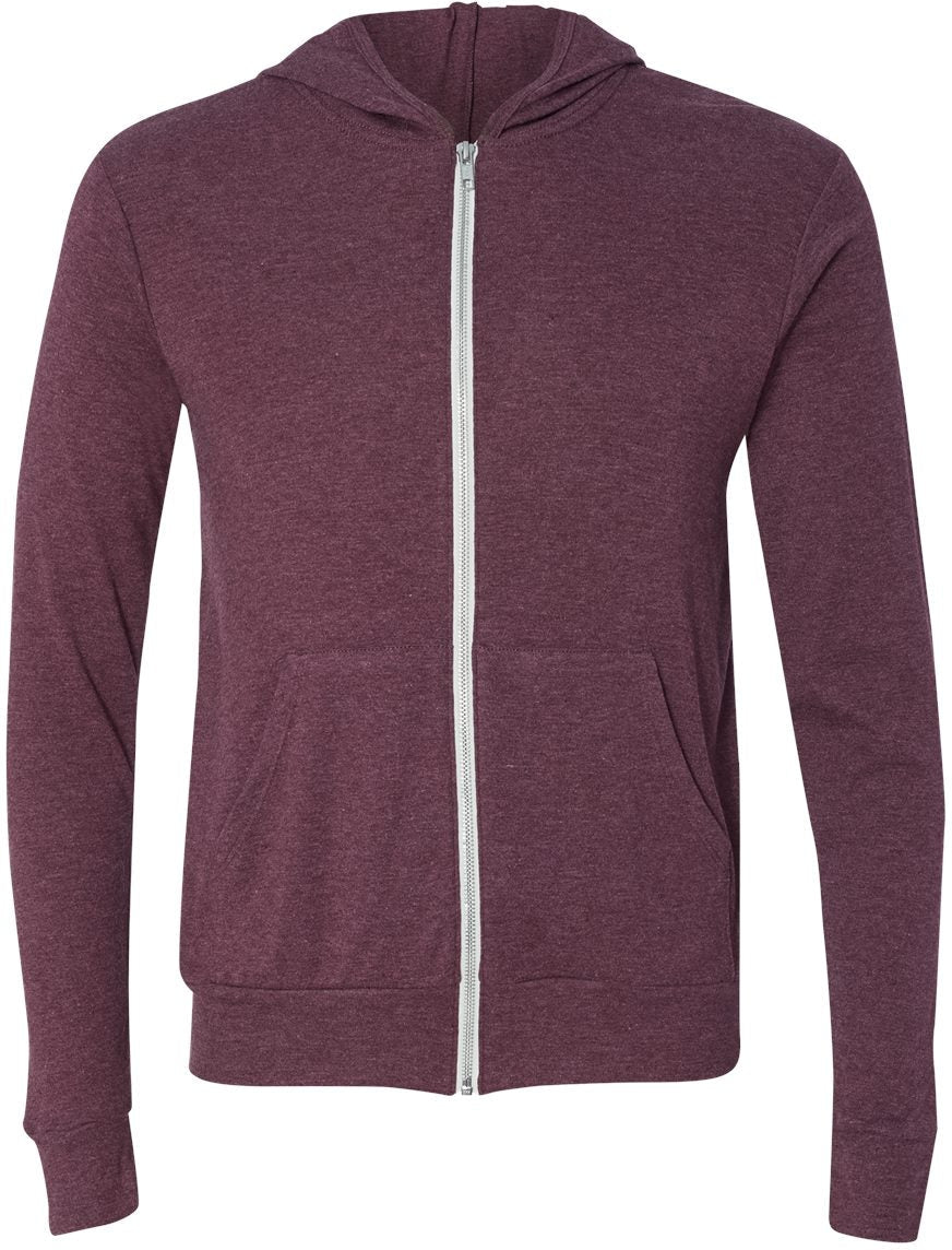 Bella+Canvas Unisex Triblend Lightweight Full-Zip Hoodie - A Must-Have Tee!