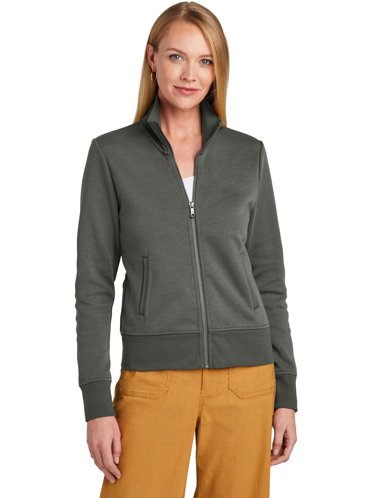 Brooks Brothers Stylish Ladies Double-Knit Full-Zip Jacket
