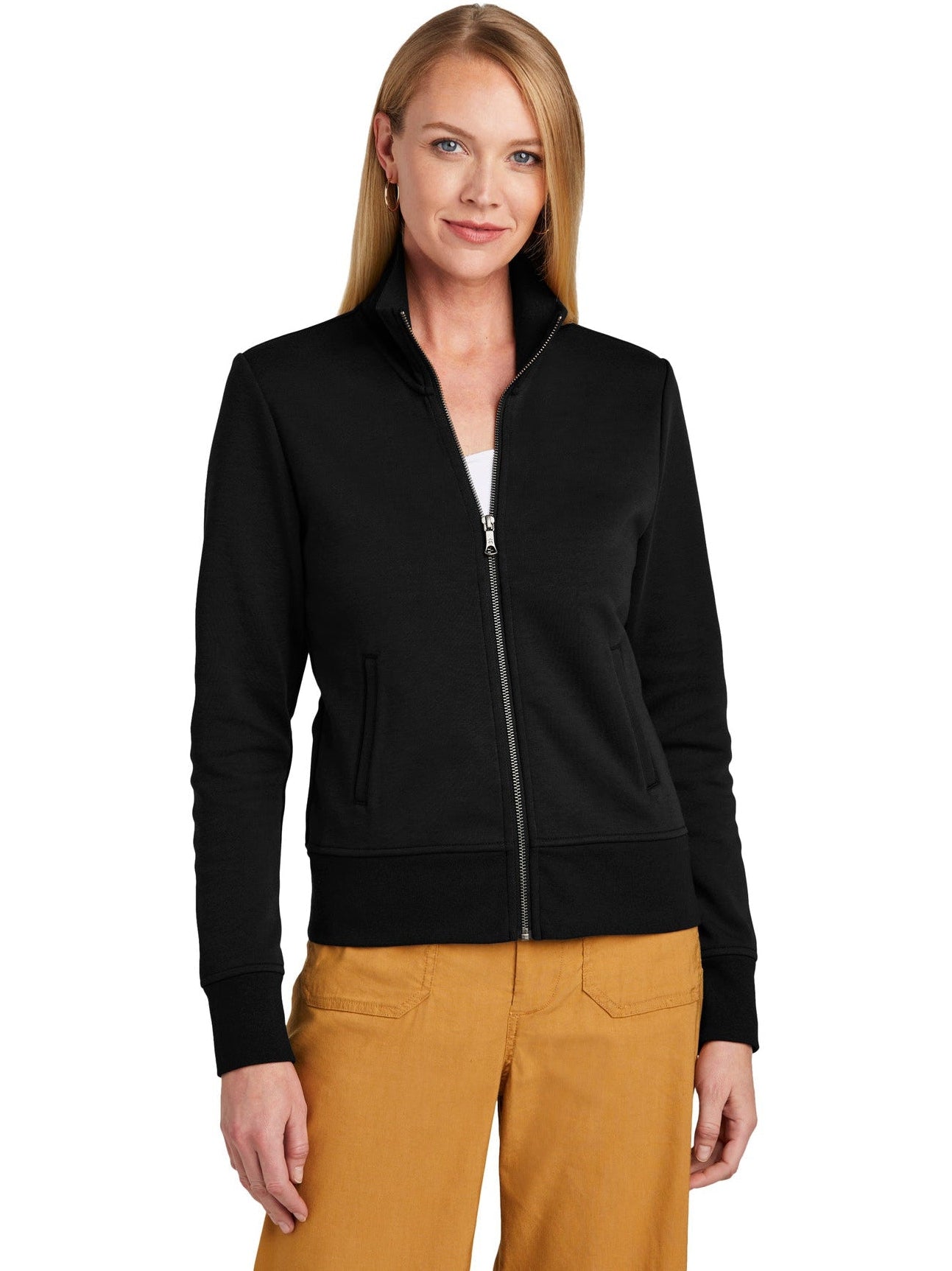 Brooks Brothers Stylish Ladies Double-Knit Full-Zip Jacket