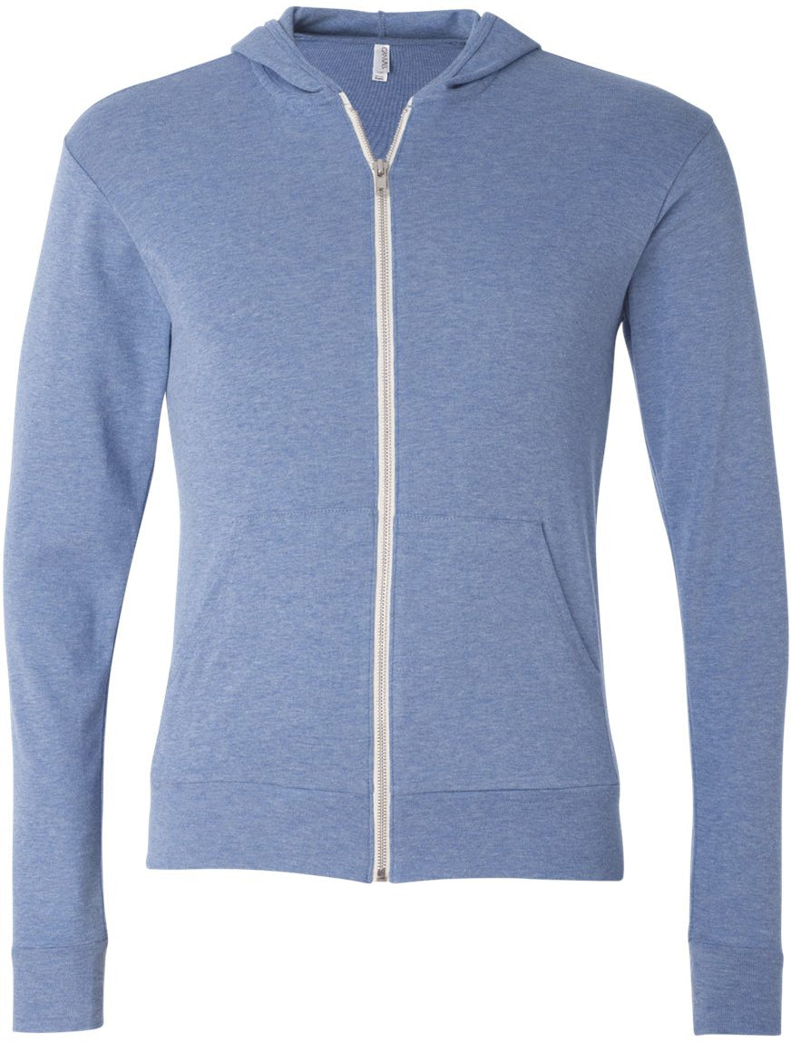 Bella+Canvas Unisex Triblend Lightweight Full-Zip Hoodie - A Must-Have Tee!