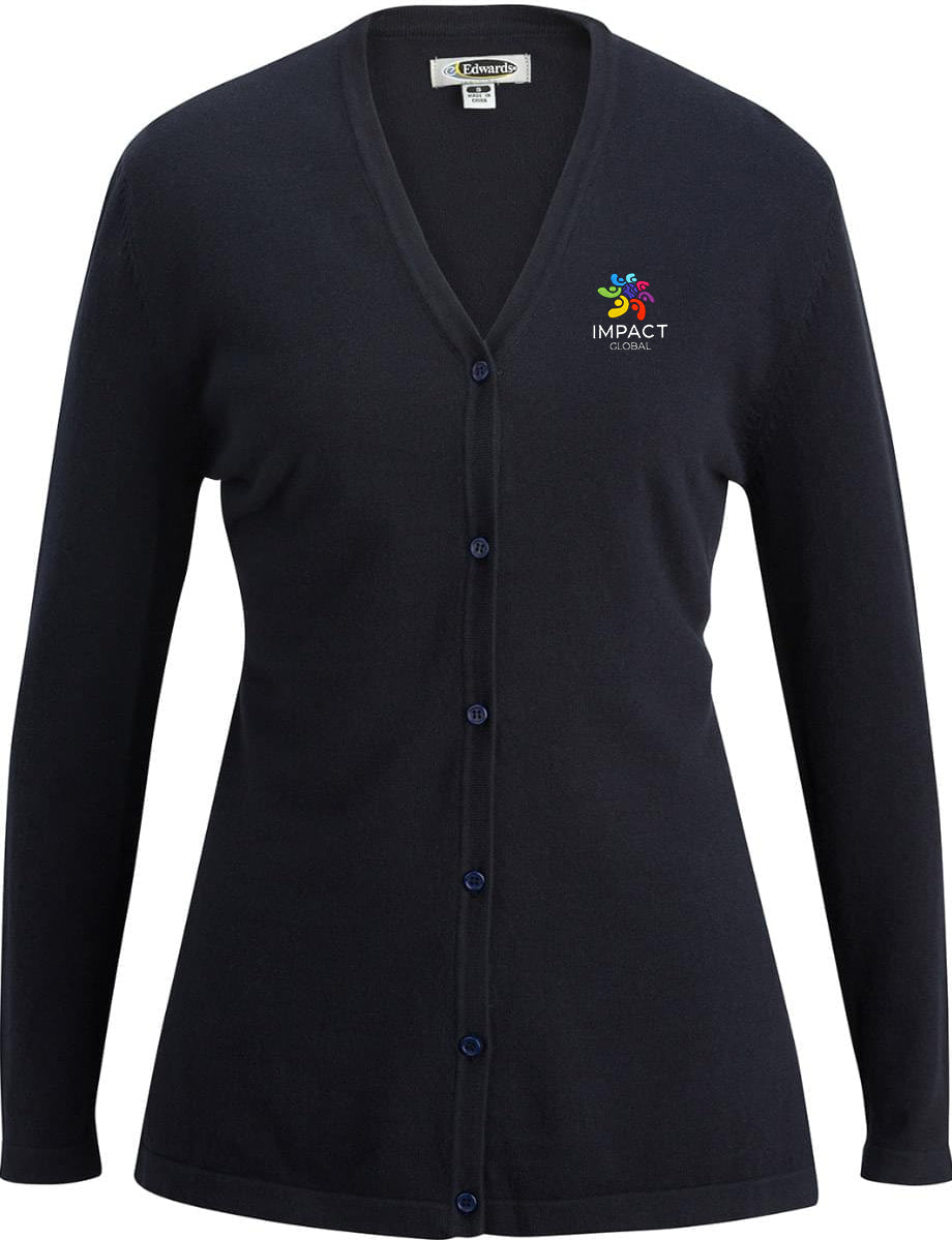 OUTLET - Edwards Ladies' Stylish V - Neck Fine Gauge Long Cardigan Sweater