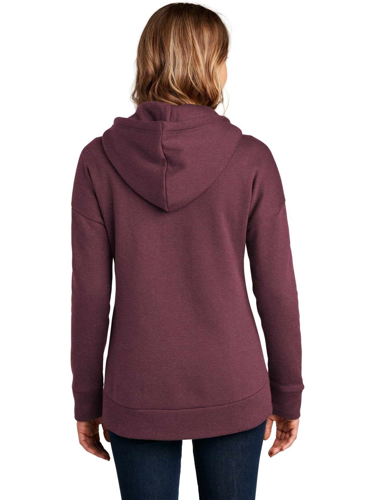 OUTLET - District Ladies' Cozy & Stylish Perfect Weight Fleece Drop Shoulder Full - Zip Hoodie