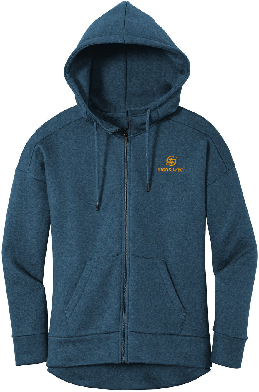 OUTLET - District Ladies' Cozy & Stylish Perfect Weight Fleece Drop Shoulder Full - Zip Hoodie
