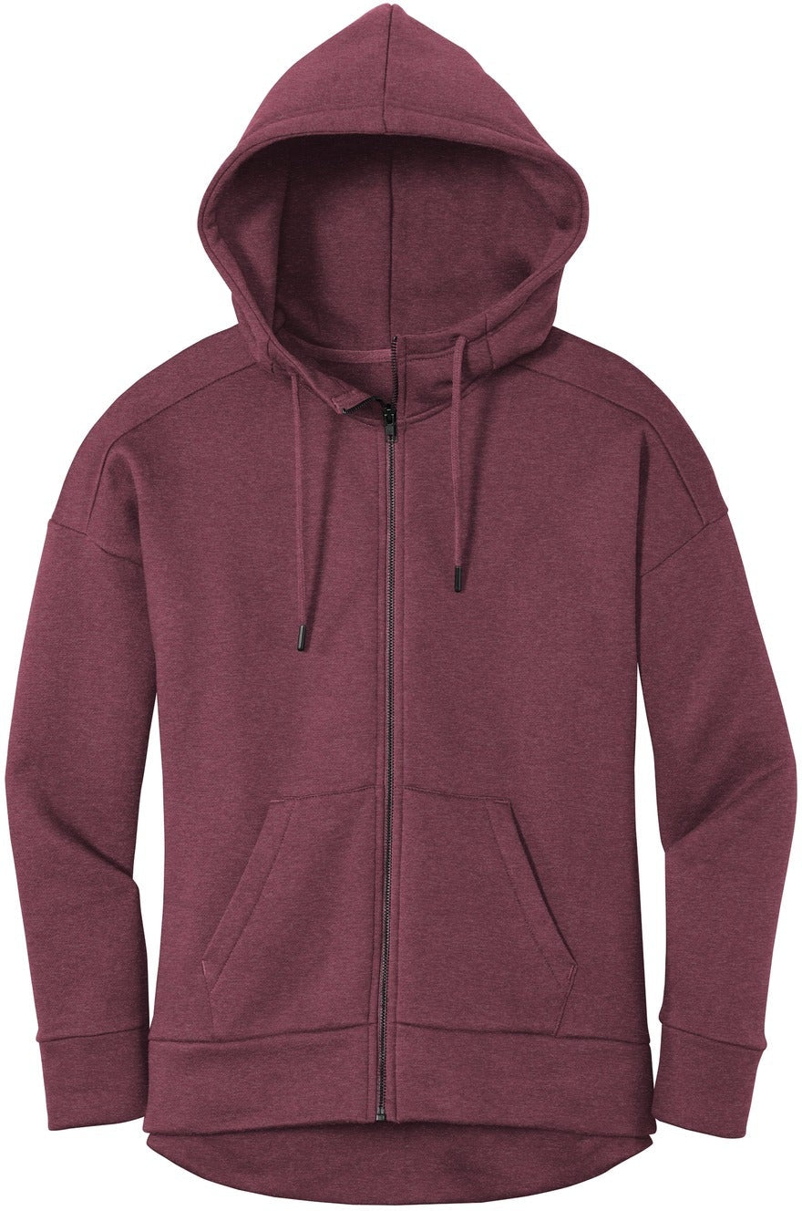 OUTLET - District Ladies' Cozy & Stylish Perfect Weight Fleece Drop Shoulder Full - Zip Hoodie