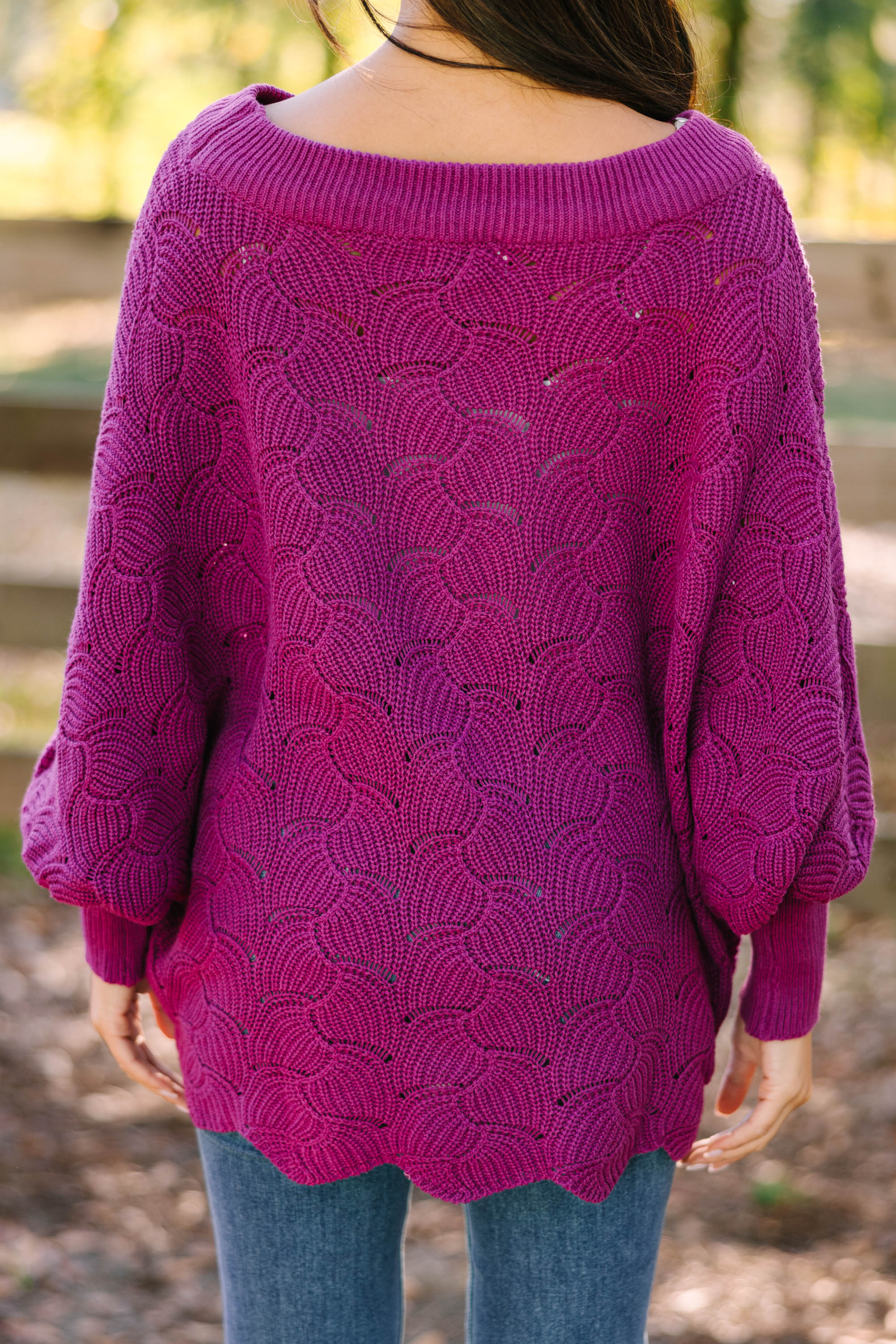 Stunning Magenta Purple Batwing Sweater for a Fashion Breakthrough