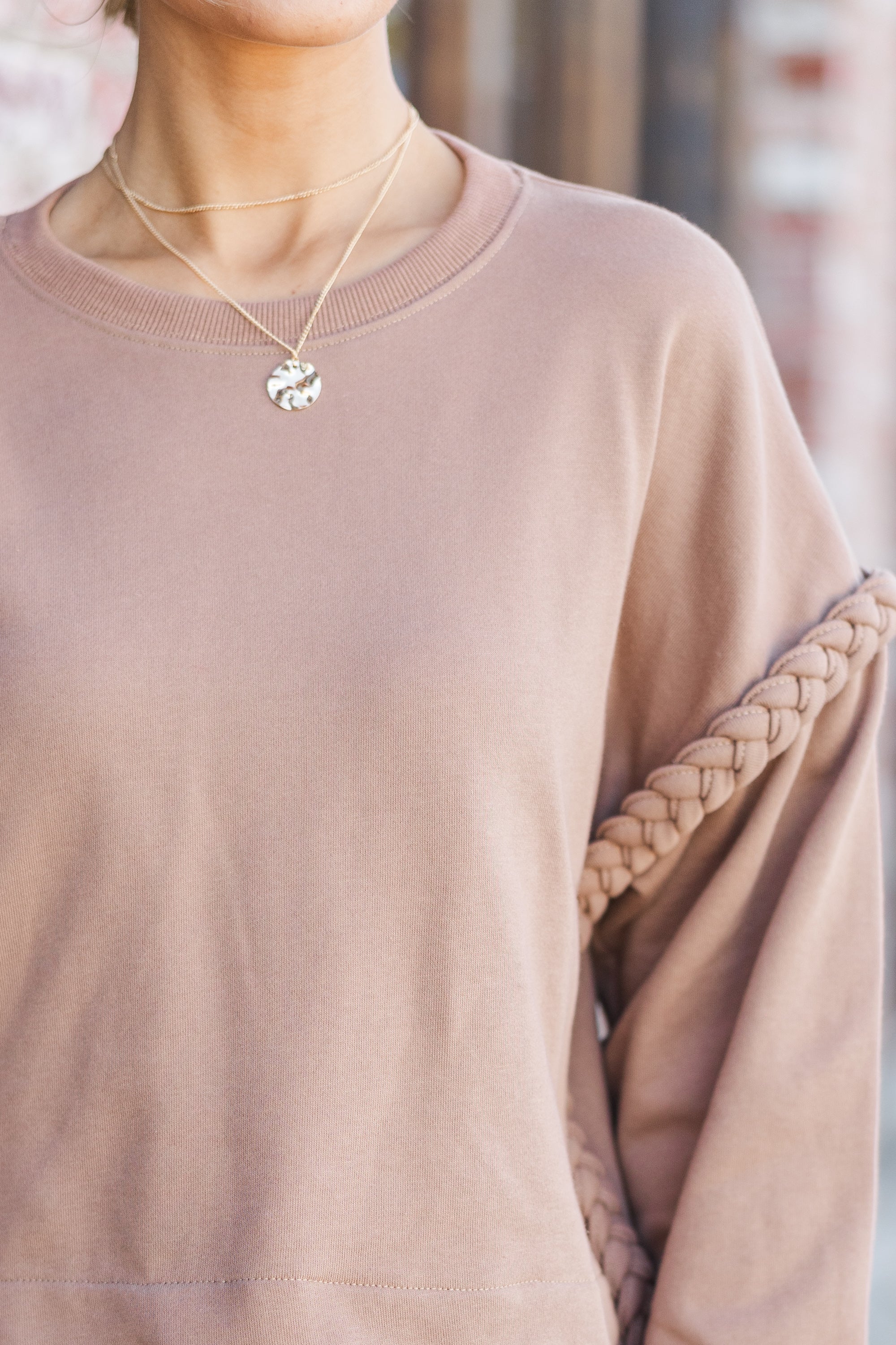 Gorgeous Glow Mocha Brown Braided Sweater - Get Yours Now!