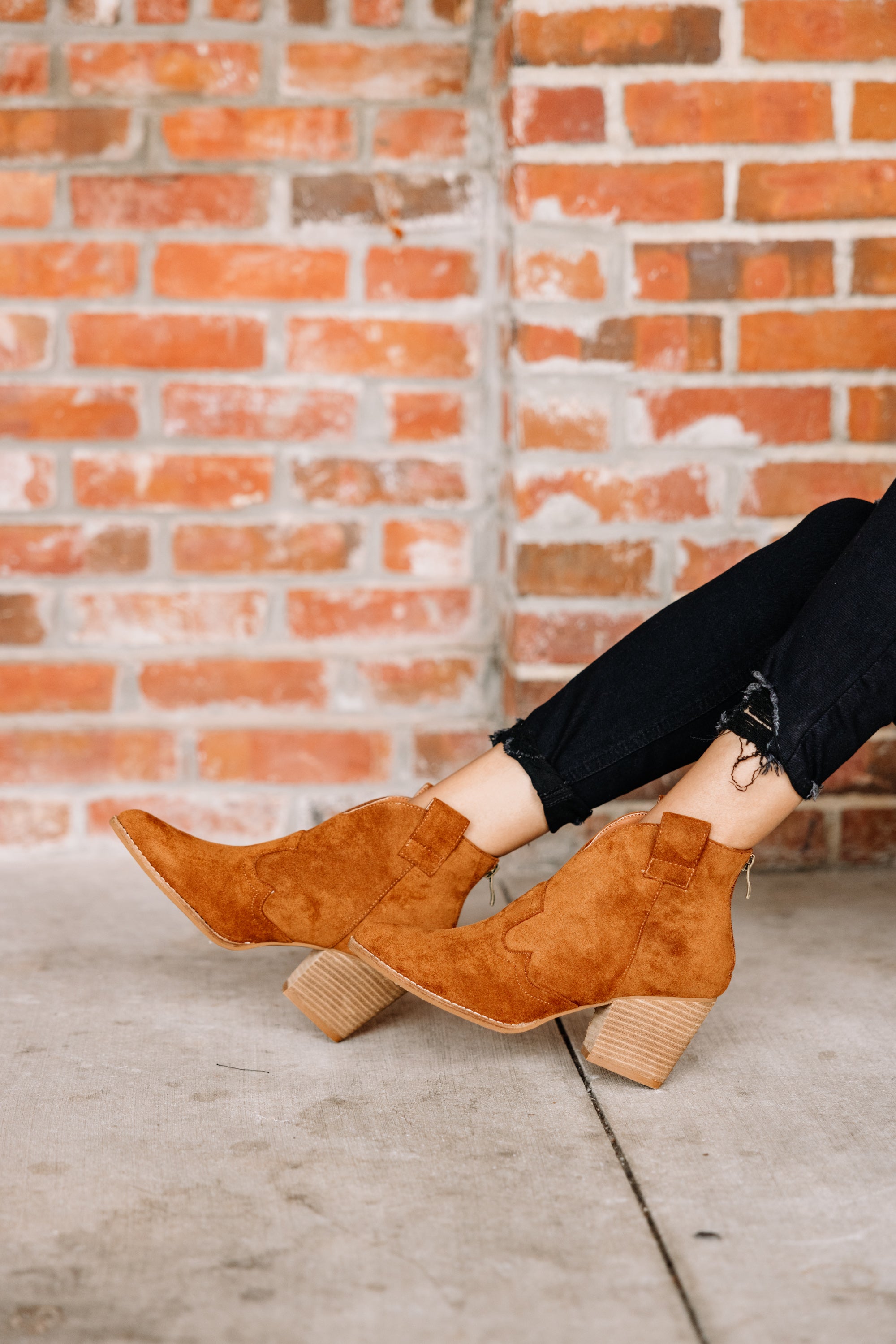 High Hopes Tan Brown Western Heel Booties - Must-Have for Fall!