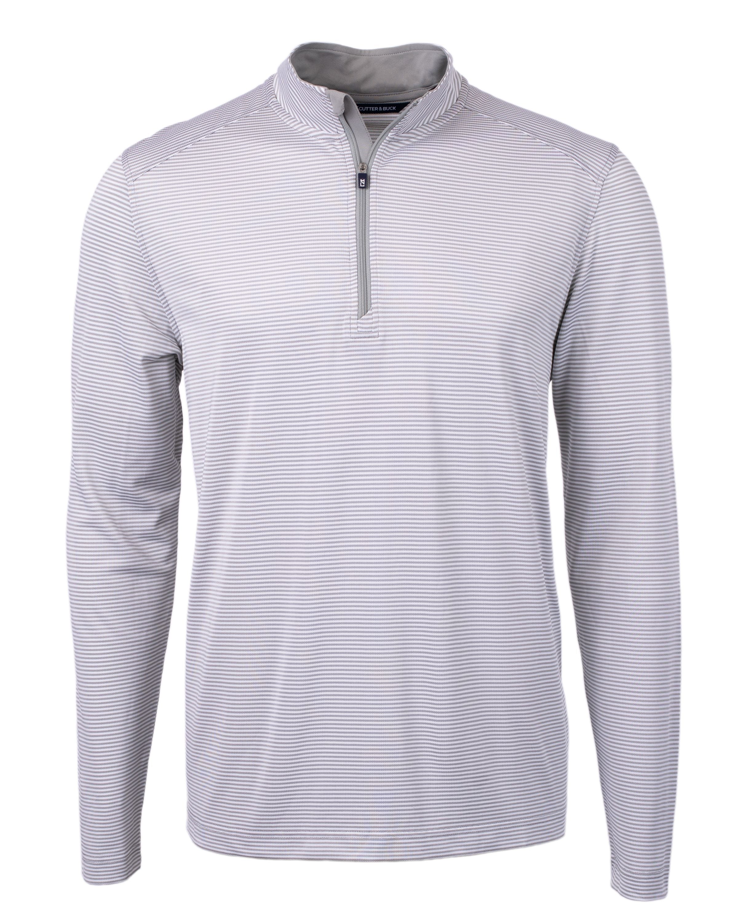 Cutter & Buck Tall Virtue Eco: Sustainable Micro Stripe Recycled Quarter Zip for Men