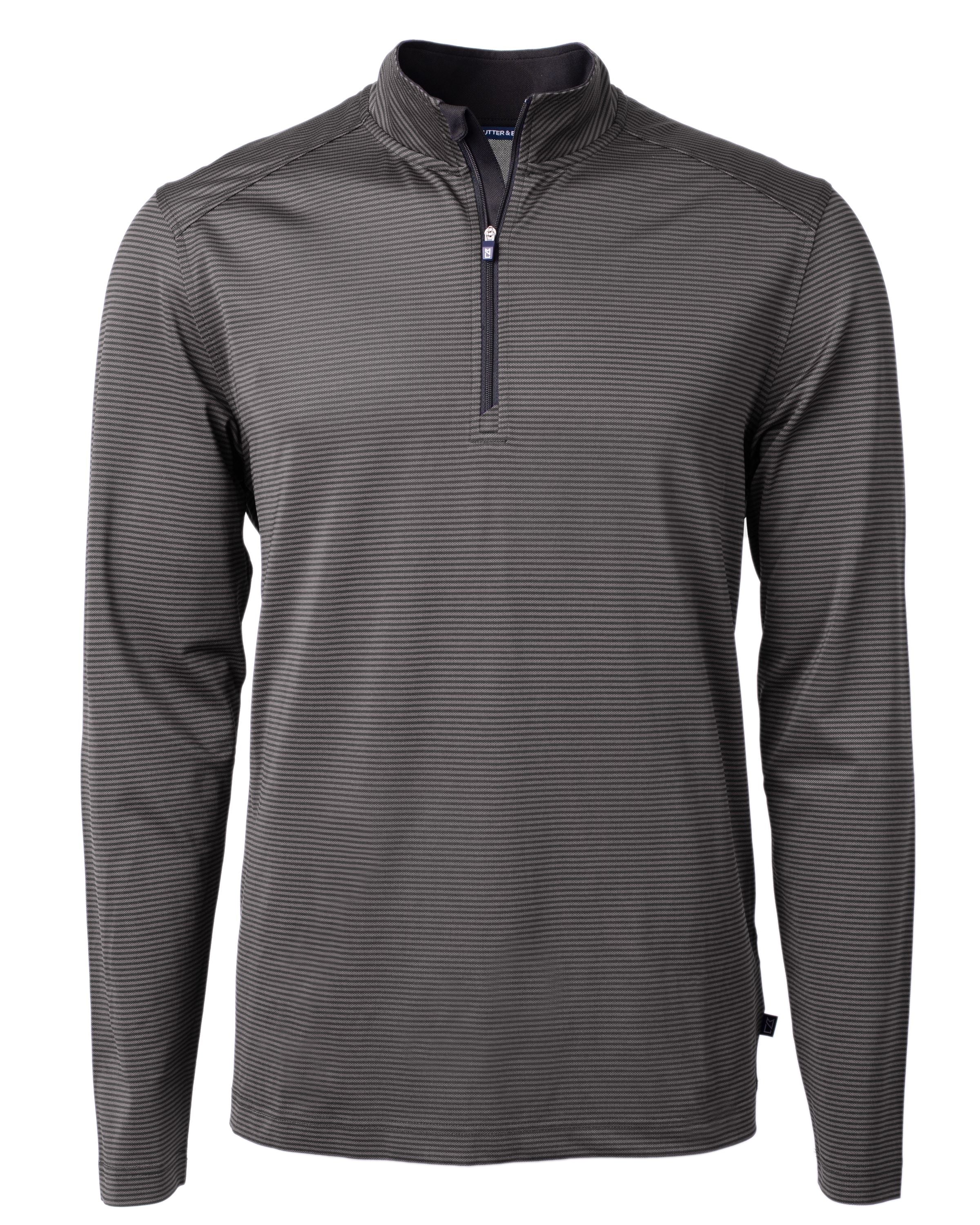 Cutter & Buck Tall Virtue Eco: Sustainable Micro Stripe Recycled Quarter Zip for Men