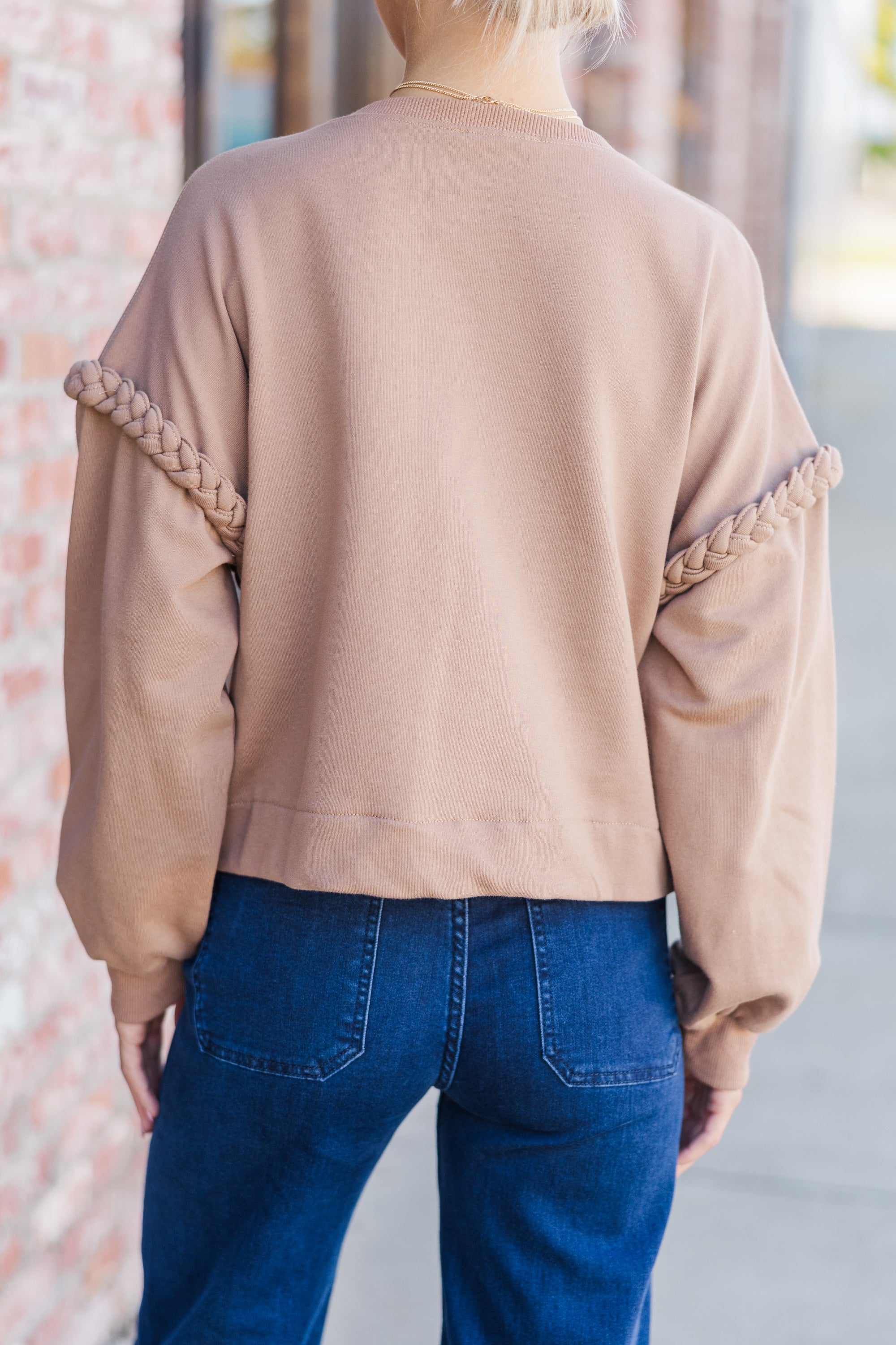 Gorgeous Glow Mocha Brown Braided Sweater - Get Yours Now!