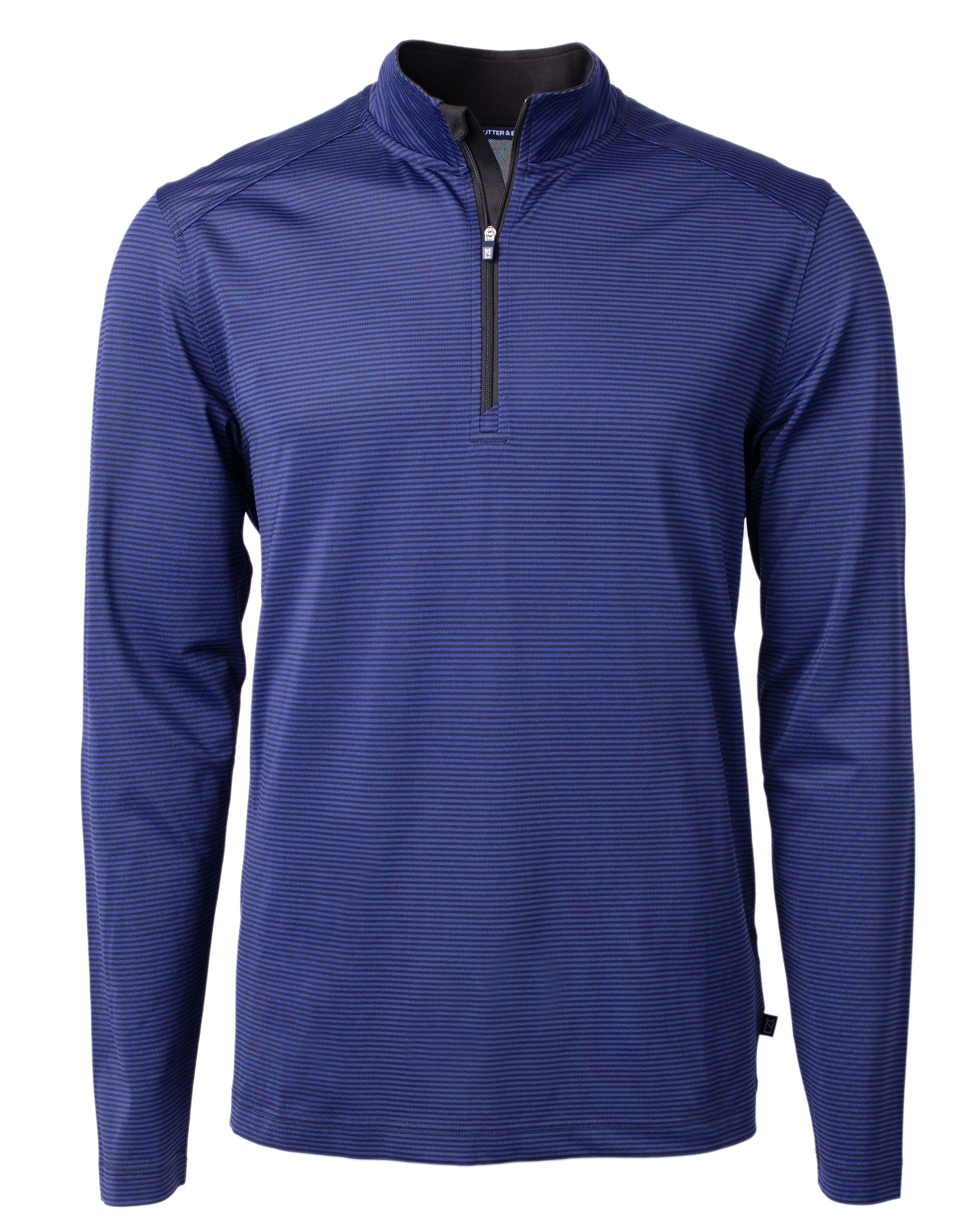 Cutter & Buck Tall Virtue Eco: Sustainable Micro Stripe Recycled Quarter Zip for Men