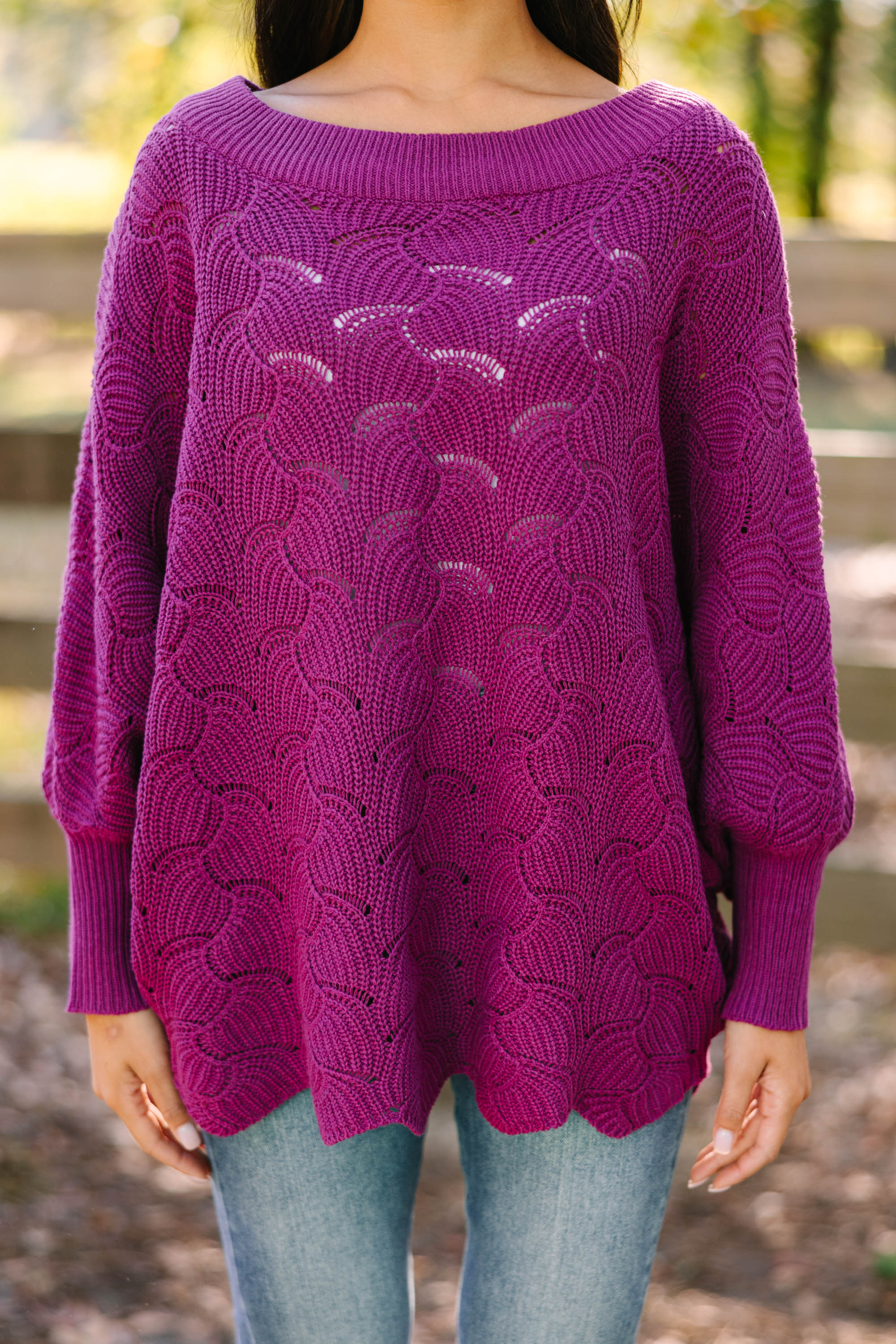 Stunning Magenta Purple Batwing Sweater for a Fashion Breakthrough