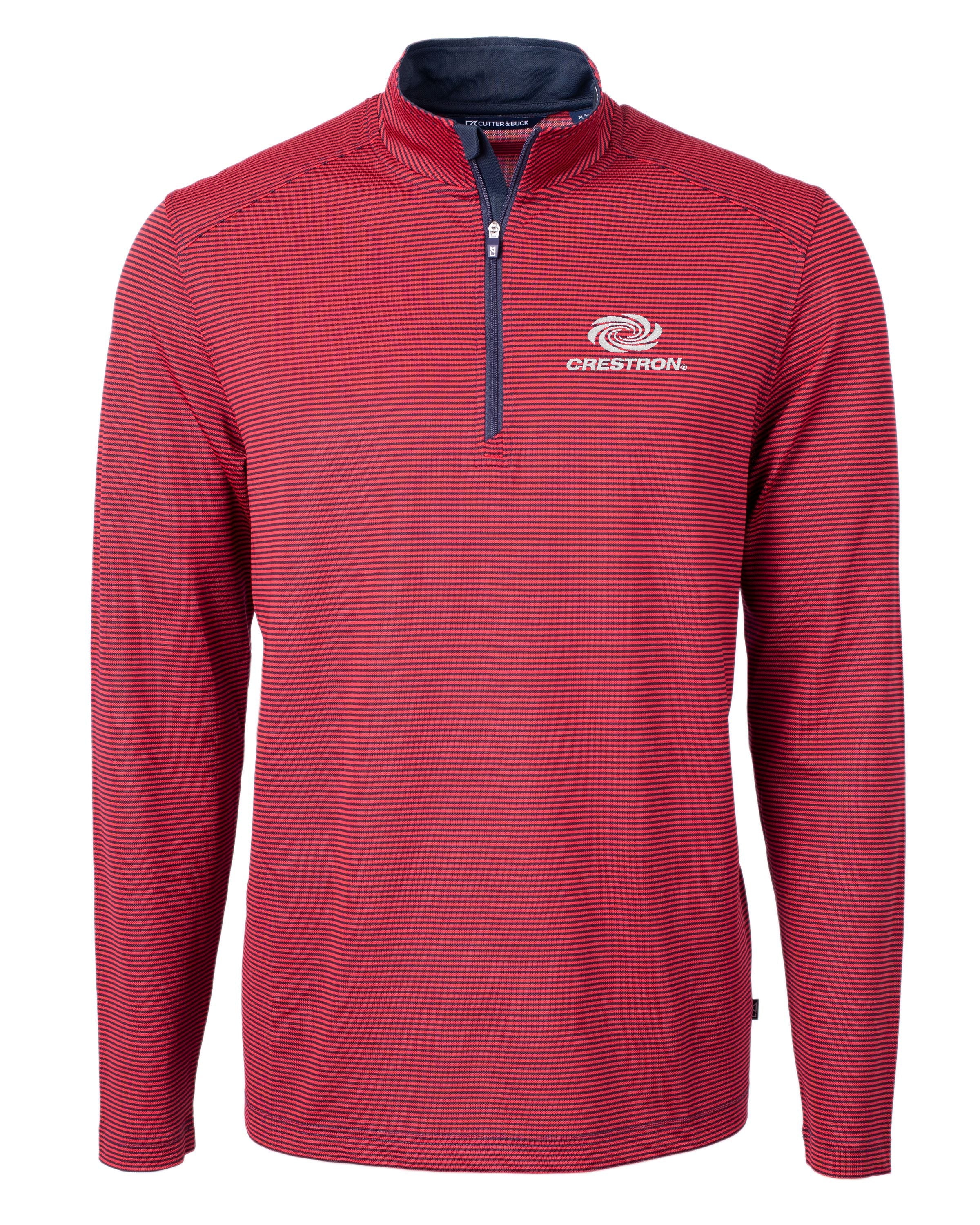 Cutter & Buck Tall Virtue Eco: Sustainable Micro Stripe Recycled Quarter Zip for Men