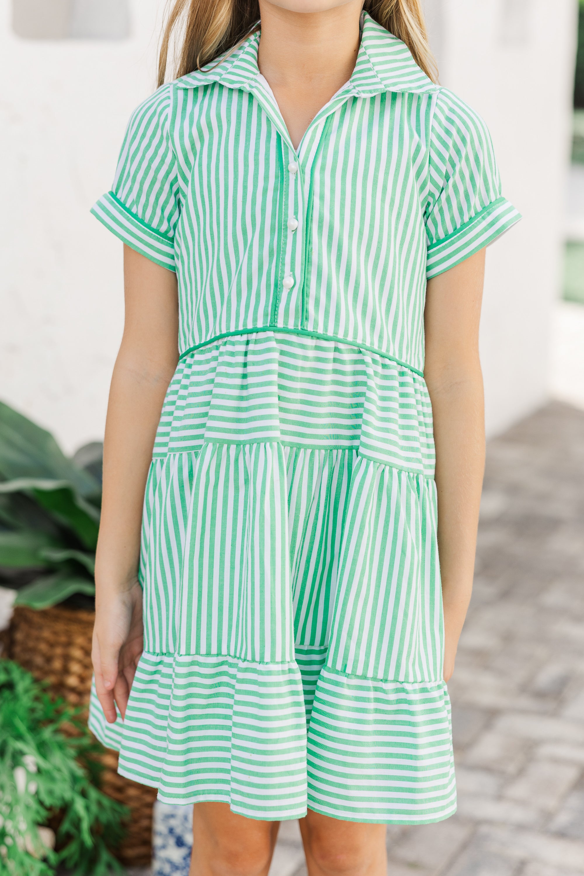 Must-Hear: Girls' Mint Green Stripe Babydoll Dress