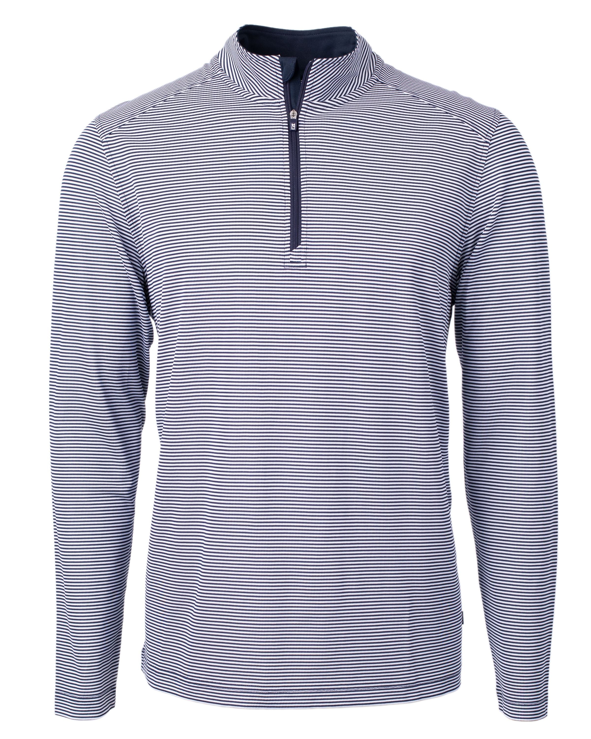 Cutter & Buck Tall Virtue Eco: Sustainable Micro Stripe Recycled Quarter Zip for Men