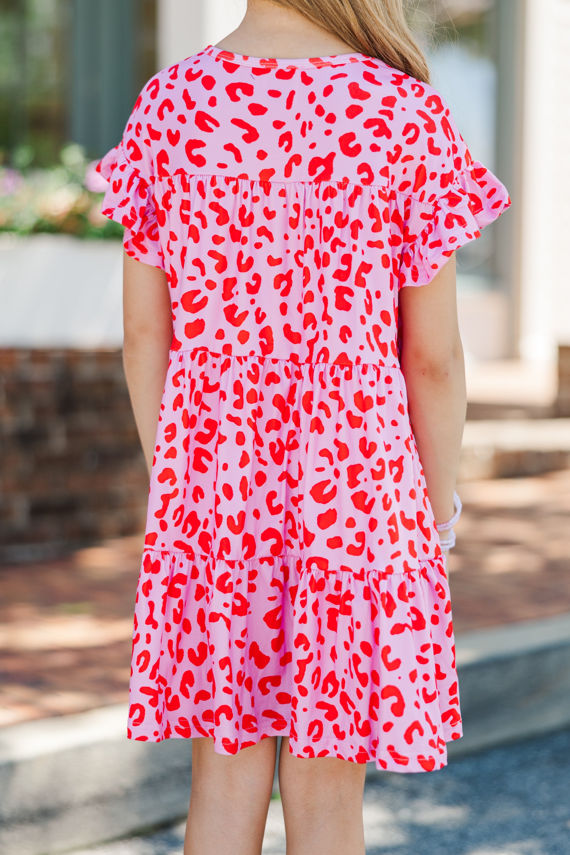 Girls' Fuchsia Pink Leopard Loose-Fit Babydoll Dress: Breathtaking Style!